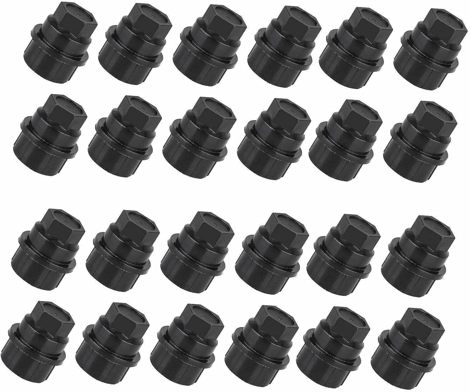24pcs 15646250 Wheel Lug Nut Caps Black Covers fit for Chevy fit for Cadillac fit for Gmc 1500 2500 Truck Thread Size