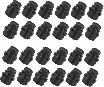 24pcs 15646250 Wheel Lug Nut Caps Black Covers fit for Chevy fit for Cadillac fit for Gmc 1500 2500 Truck Thread Size