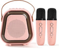 Mini Karaoke Machine for Kids, Karaoke Speaker with LED Lights, Portable Bluetooth Entertainment System with 2