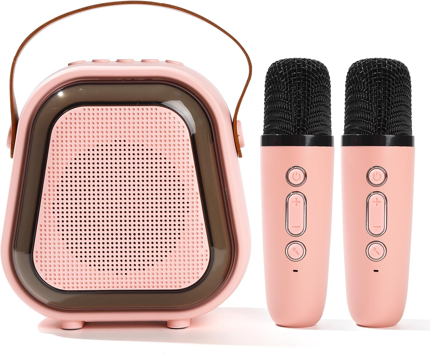 Mini Karaoke Machine for Kids, Karaoke Speaker with LED Lights, Portable Bluetooth Entertainment System with 2
