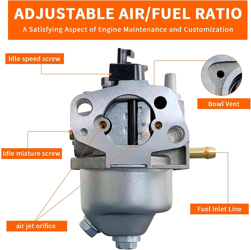 Ruixing OEM 4000 212cc Generator Carburetor for Predator 4000 3500 4375 Champion Honda Generac 3500 4000 3000 4500 4375 3550 3650 GP3250 GP3300 Watt 196cc 208cc 212cc 224cc 7hp 6.5HP Engine