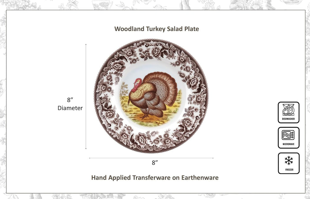 – Woodland – Turkey Salad Plate - Brown/White