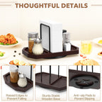 Rotating Napkin Holder for Table with Salt Storage, Brown