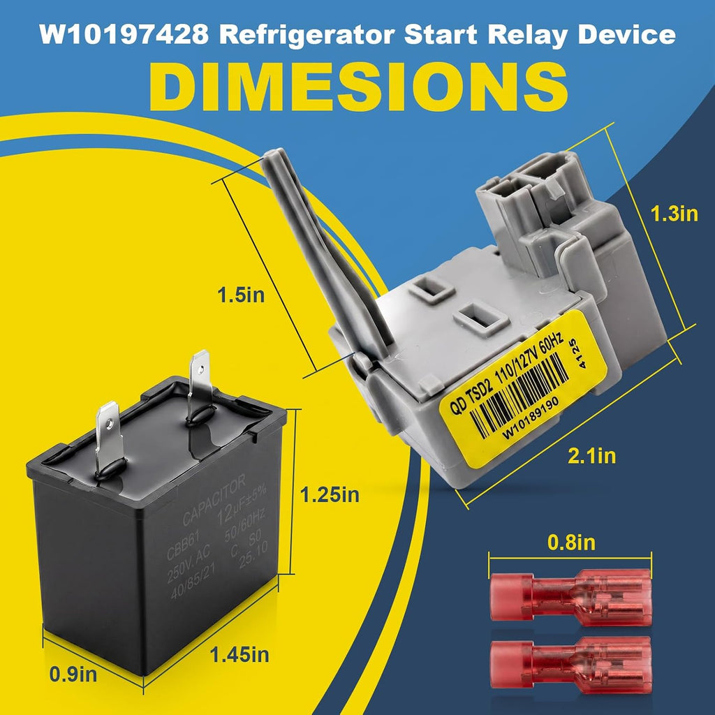 W10189190 WP2319792 Start Relay Device Compatible Whirlpool Refrigerator