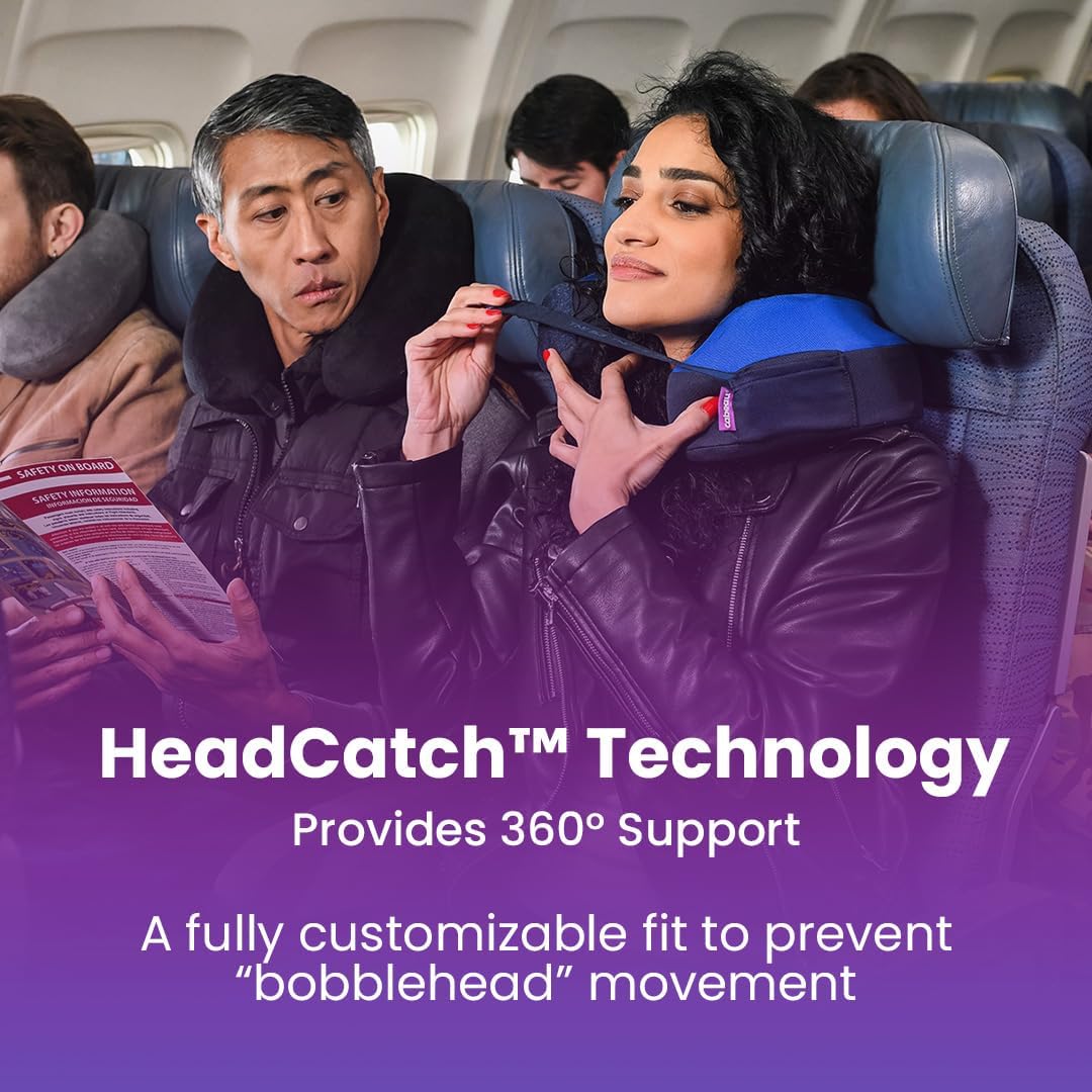 TNE S3 Travel Neck Pillow, Berlin Grey | Memory Foam, Attachment Straps, 360-Degree Support