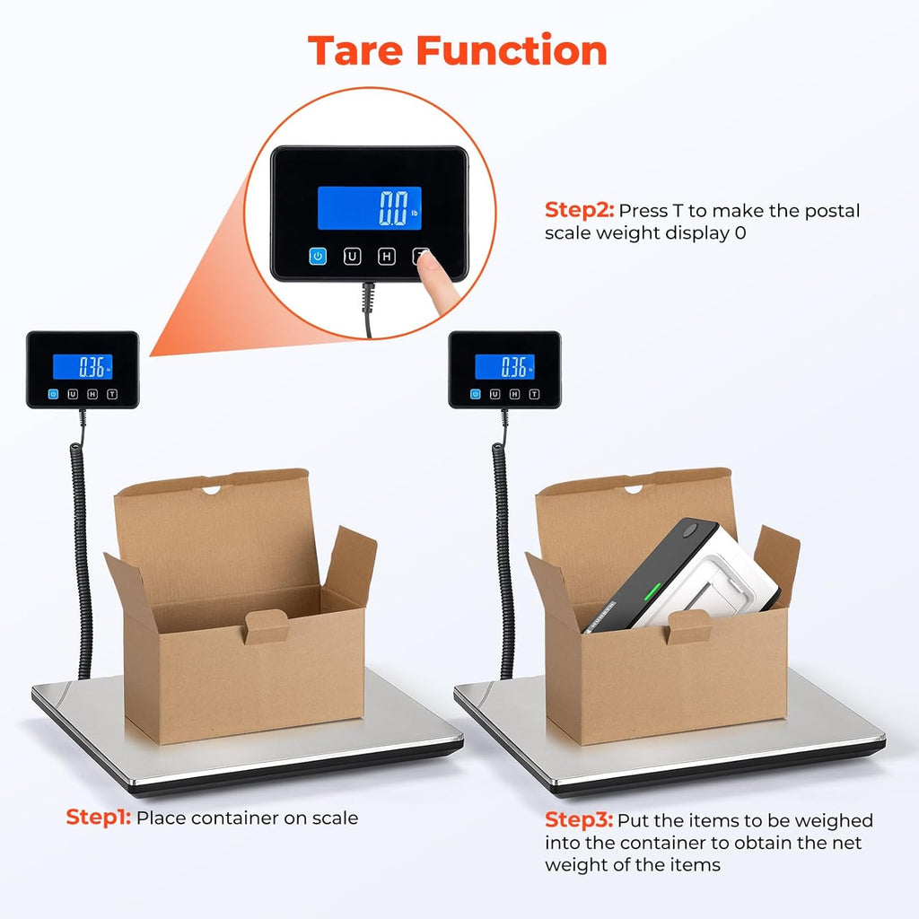 440lb/1.8oz Shipping Scale, Digital Postal Scale for Packages | Hold & Tare Function, Backlit LCD, Battery & USB