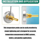 Bimetal Thermometer, 0-250°F/-20-120℃, 1/2" NPT Connection Thread