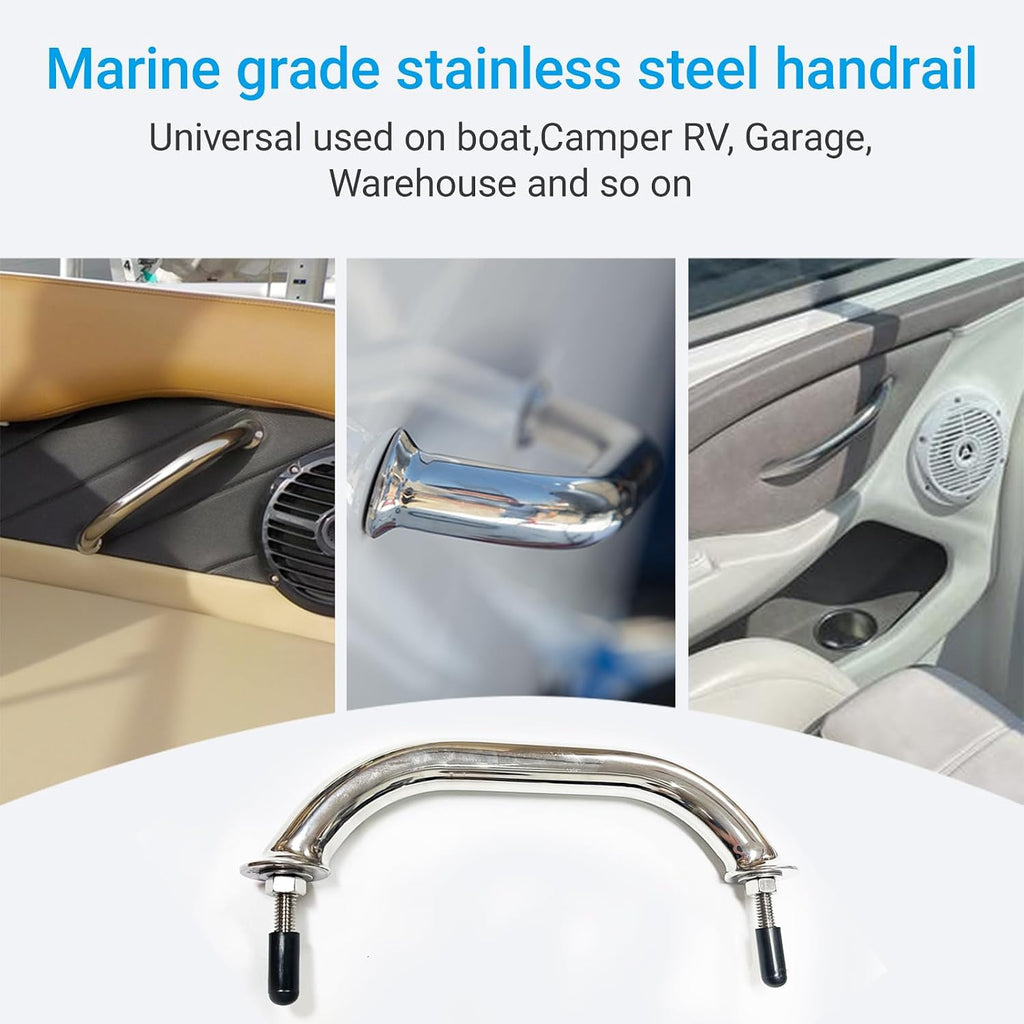 9 Inch Stainless Steel Handle Grab Handrail Grip, Marine Boat Hardware for Multipurpose (1 PCS)