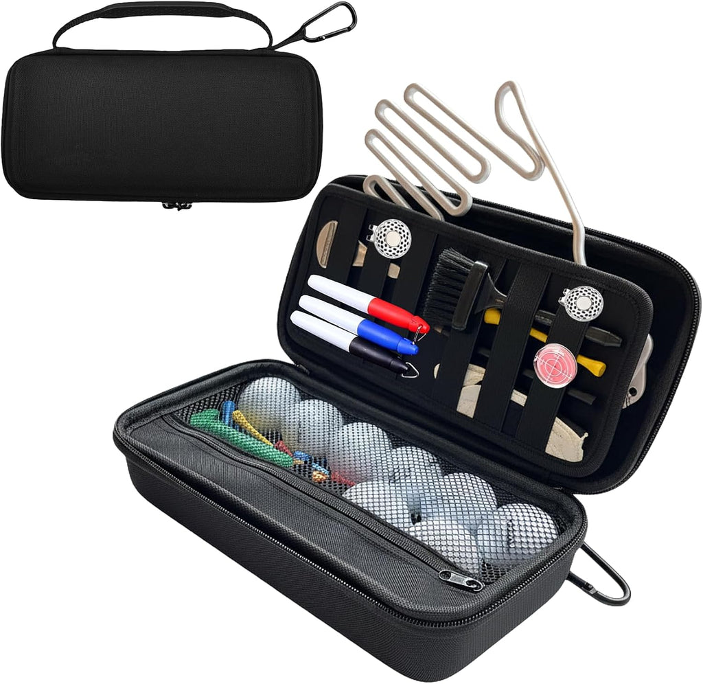 Golf Glove Holder Case with Removable Glove Shaper,Hard Shell Protective Golf Accessories Organizer Bag Fits