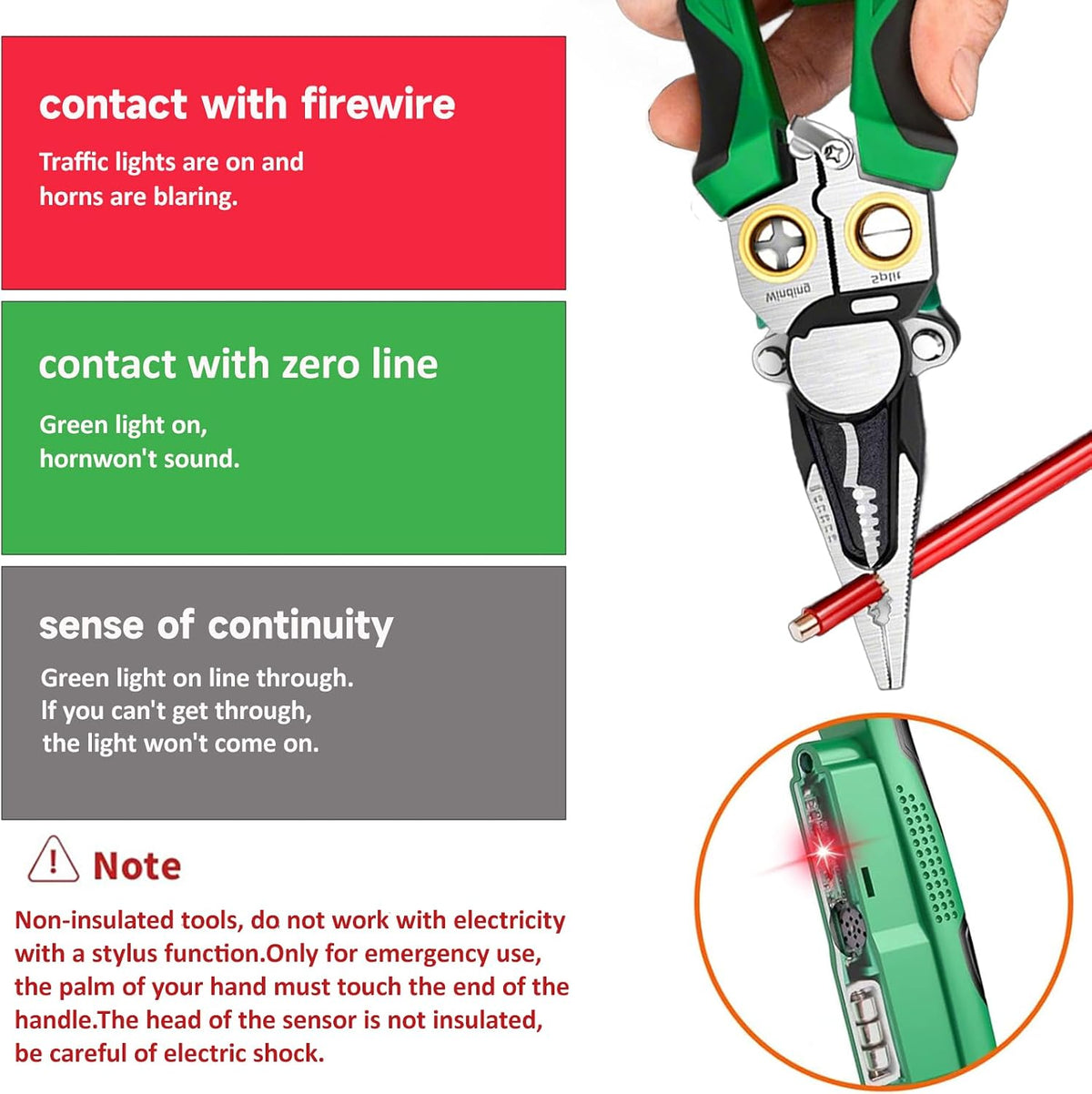 2025 Upgraded 8-in-1 Wire Stripper with Voltage Tester – Multifunctional Heavy-Duty Electrical Pliers, Professional