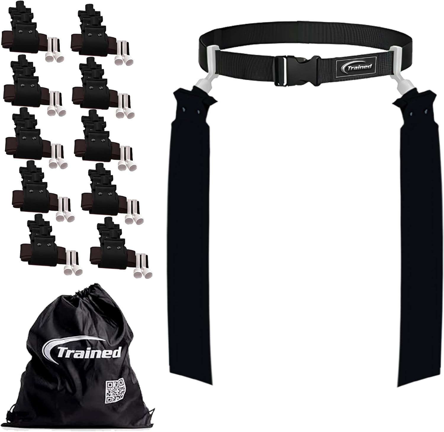 Adjustable Flag Football Belt Set, One Size Fits All | Pop-release flags for fast, fair calls; durable woven material