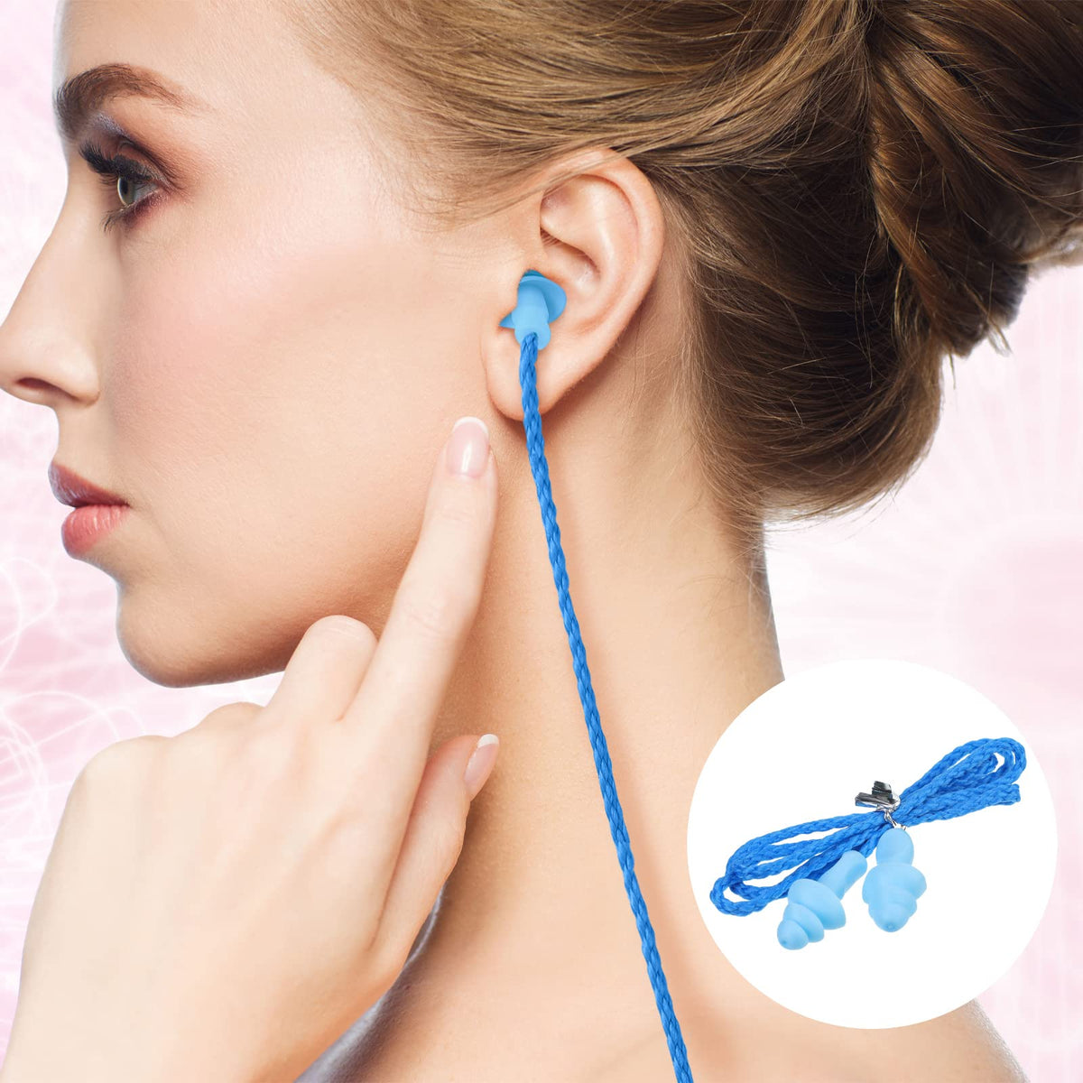 20 Pairs Silicone Earplugs Noise Cancelling, Blue