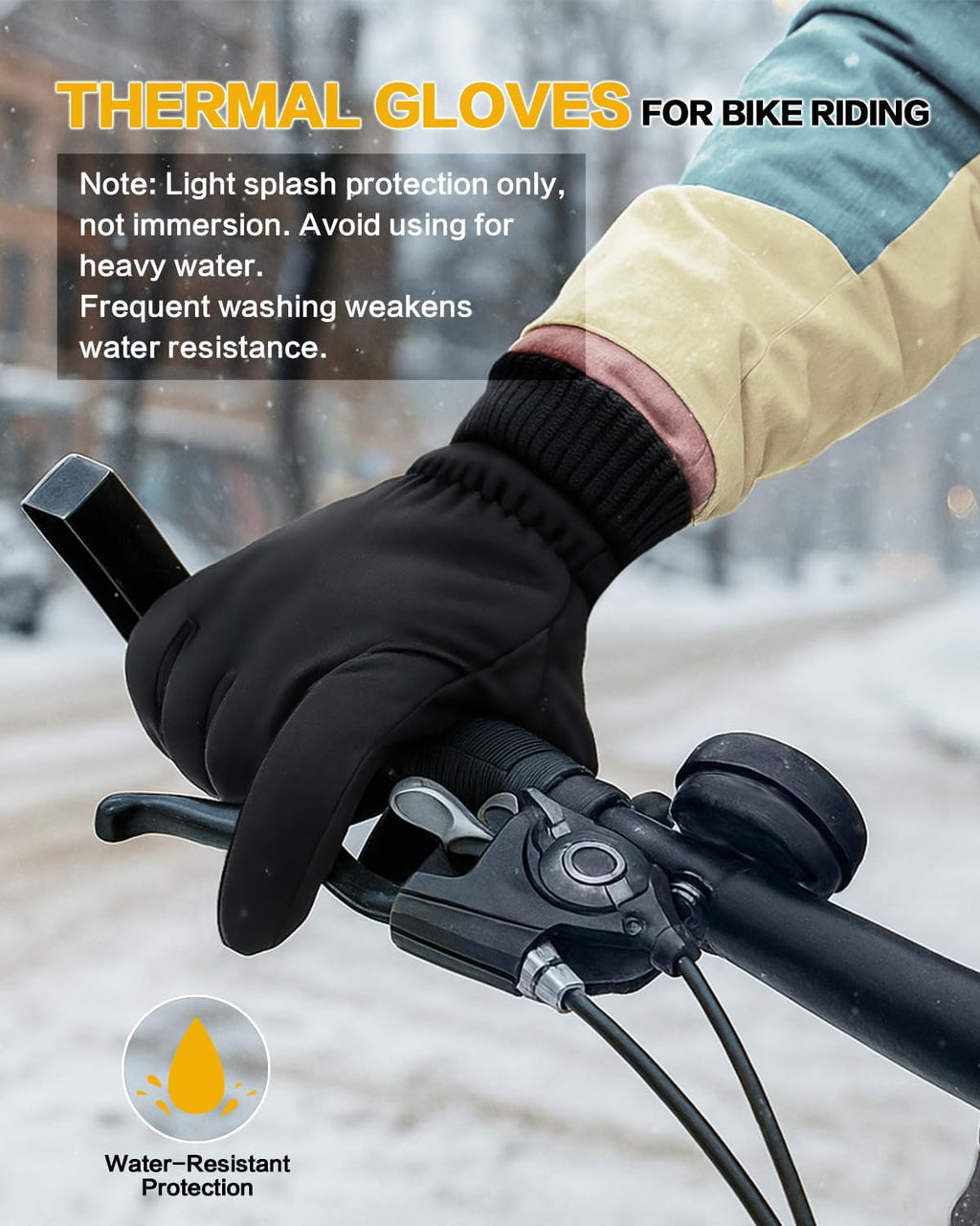 Waterproof Winter Gloves with Cotton Layer and Soft Smooth Lining | Touchscreen Fingers for Easy Phone Use, Water