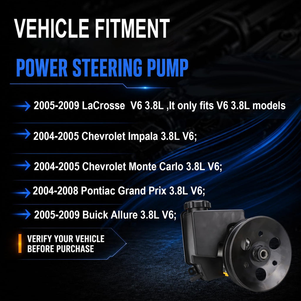 20-55982 Power Steering Pump with Reservoir for GM 3.8L V6