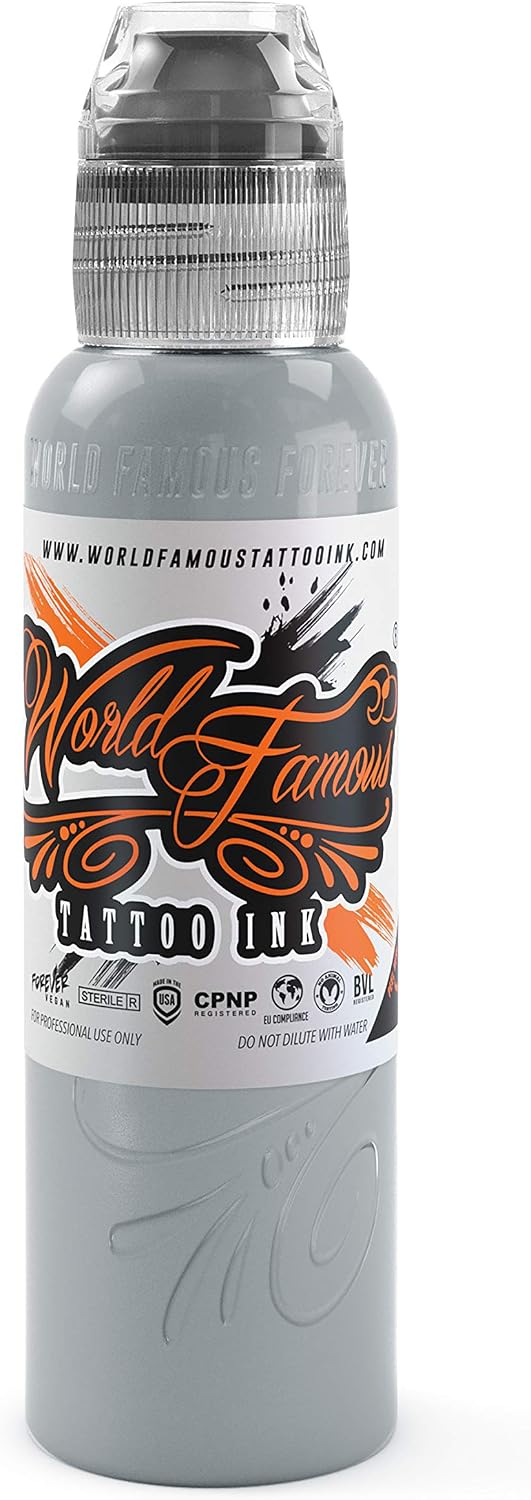 World Famous Grey Tattoo Ink, Vegan and Professional Ink, Made in USA, Rolling Stone, .5 oz