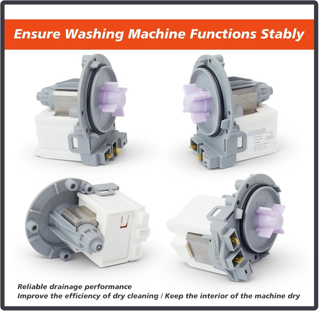 EAU61383506 Washer Drain Pump Motor Compatible with LG Washers WM3477HW WM1377HW WM3477HS WM3488HS Washing Machine Part Replaces 4681EA2001K PD00034418 2666395 AP5672153 PS7791903 EAP7791903