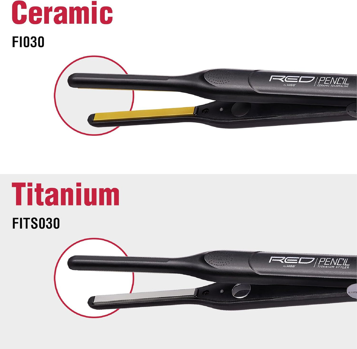 0.3 Inch Pencil Flat Iron, 3/10" Ceramic Tourmaline Hair Straightener for Thin, Short Hair & Edge Styling, Fast 60s