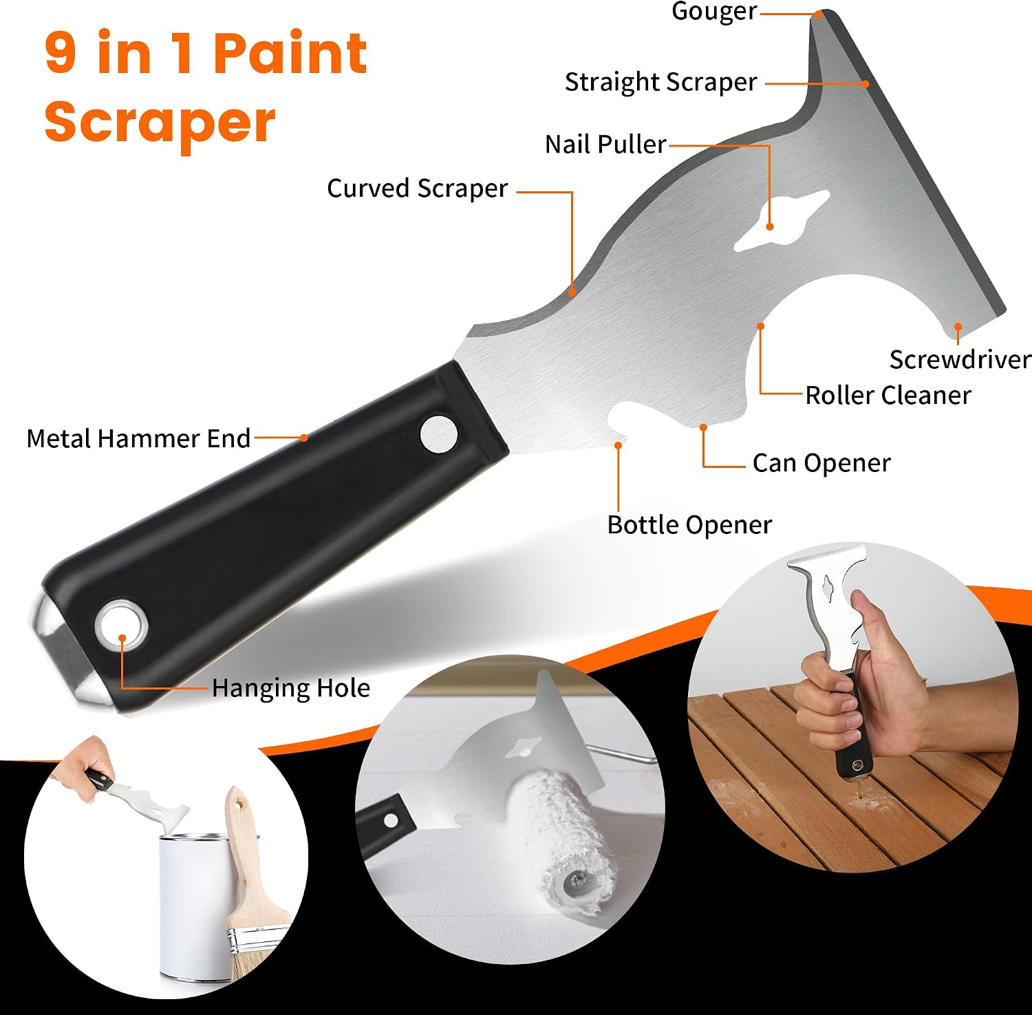 Drywall Tools Set, 7 PCS Stainless Steel Drywall knives with 12” Mud Pan | Complete Putty Knife Set - 2” 3” 4” 6“ 10”