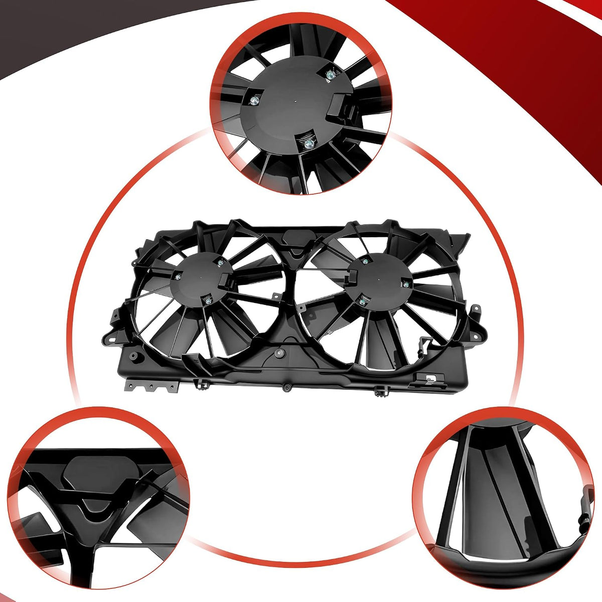 PartsFlow Engine Cooling Fan Assembly For 2010 2011 2012 2013 2014 Ford F-150 Expedition For 2010 2011 2012 2013 2014 2015 2016 2017 Lincoln Navigator 620-422