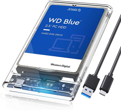 2.5 inch Hard Drive Enclosure SATA to USB C 3.1 Gen1 5Gbps External Hard Drive Case for 7/9.5mm HDD/SSD Support UASP