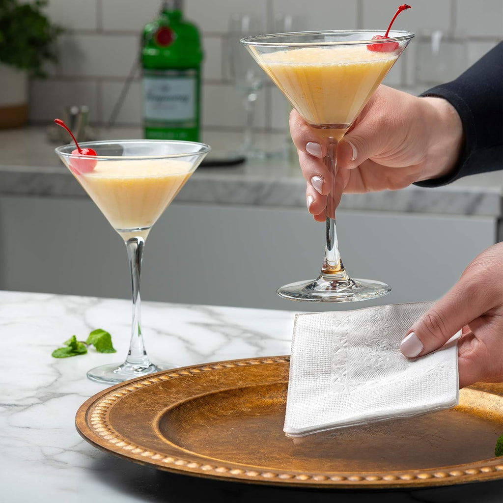 White Cocktail Napkins [500 Count] 1-Ply Beverage Napkins