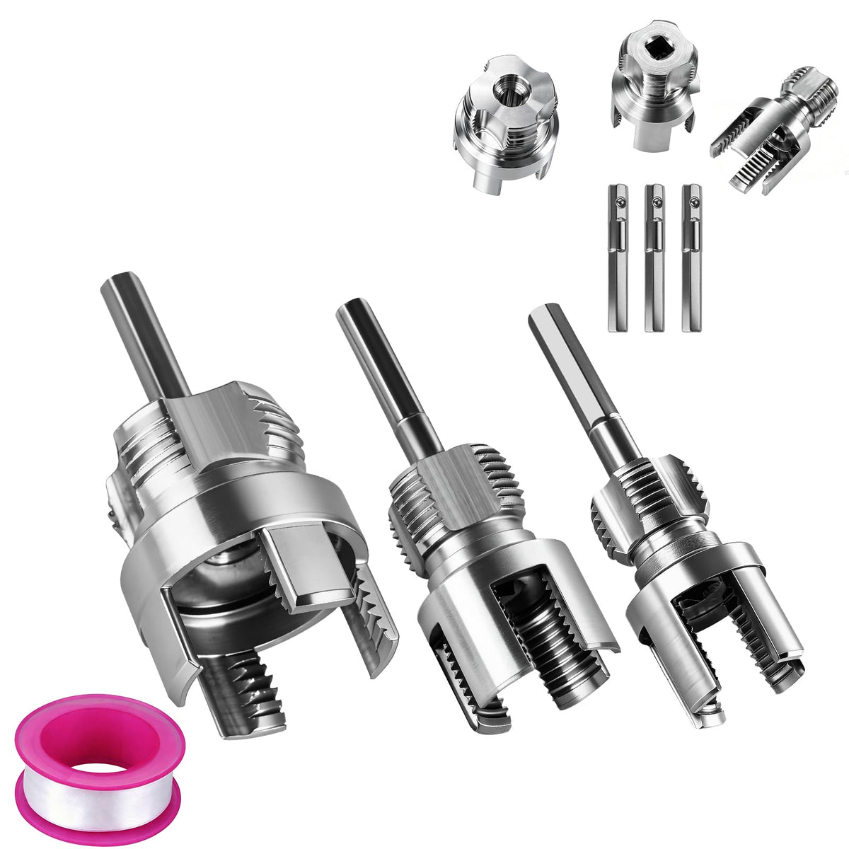 Muaoush 3PCS PVC Pipe Threader Kit for Drill