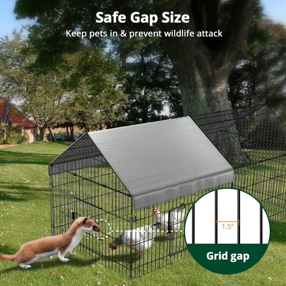 Chicken Coop, 86"x40"x40" Chicken Run Pen with Cover for Yard