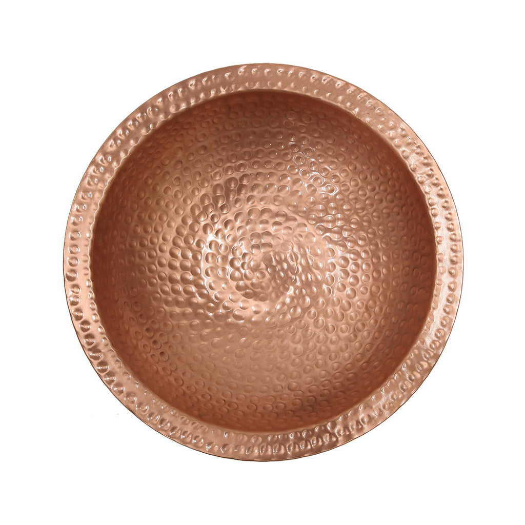 Hammered Solid Copper Birdbath- Stake