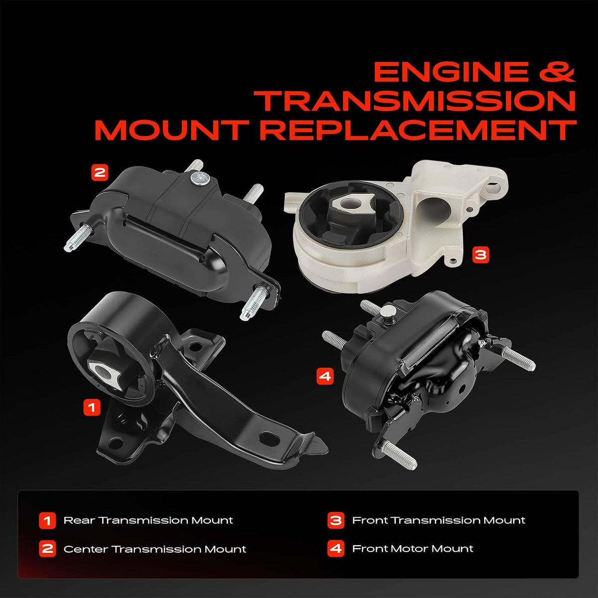 A-Premium Engine Motor Mount and Transmission Mount Kit, Set of 4