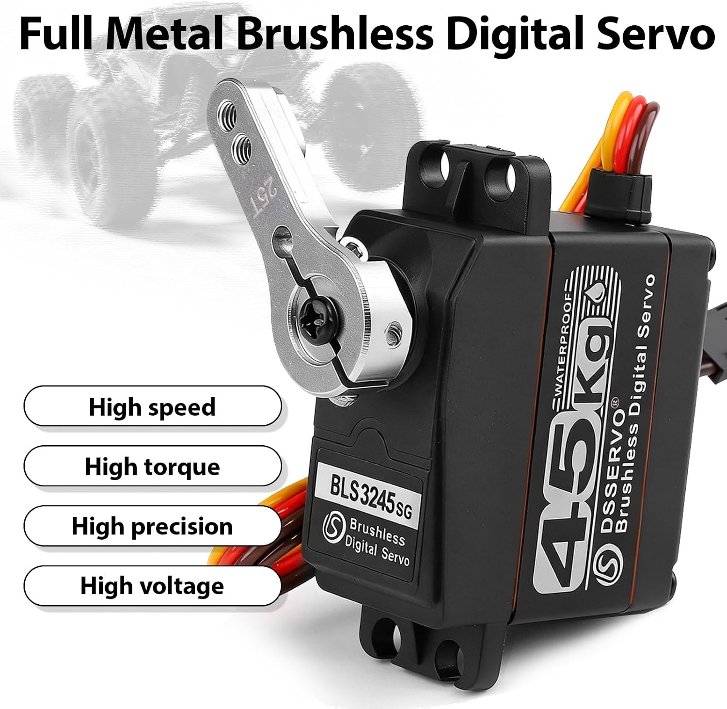 45kg Rc Servo Brushless Servo Metal Gear High Torque for TRX4 TRX6 SCX10 III 1/10 RC Crawler Upgrade Parts (45KG-270°)