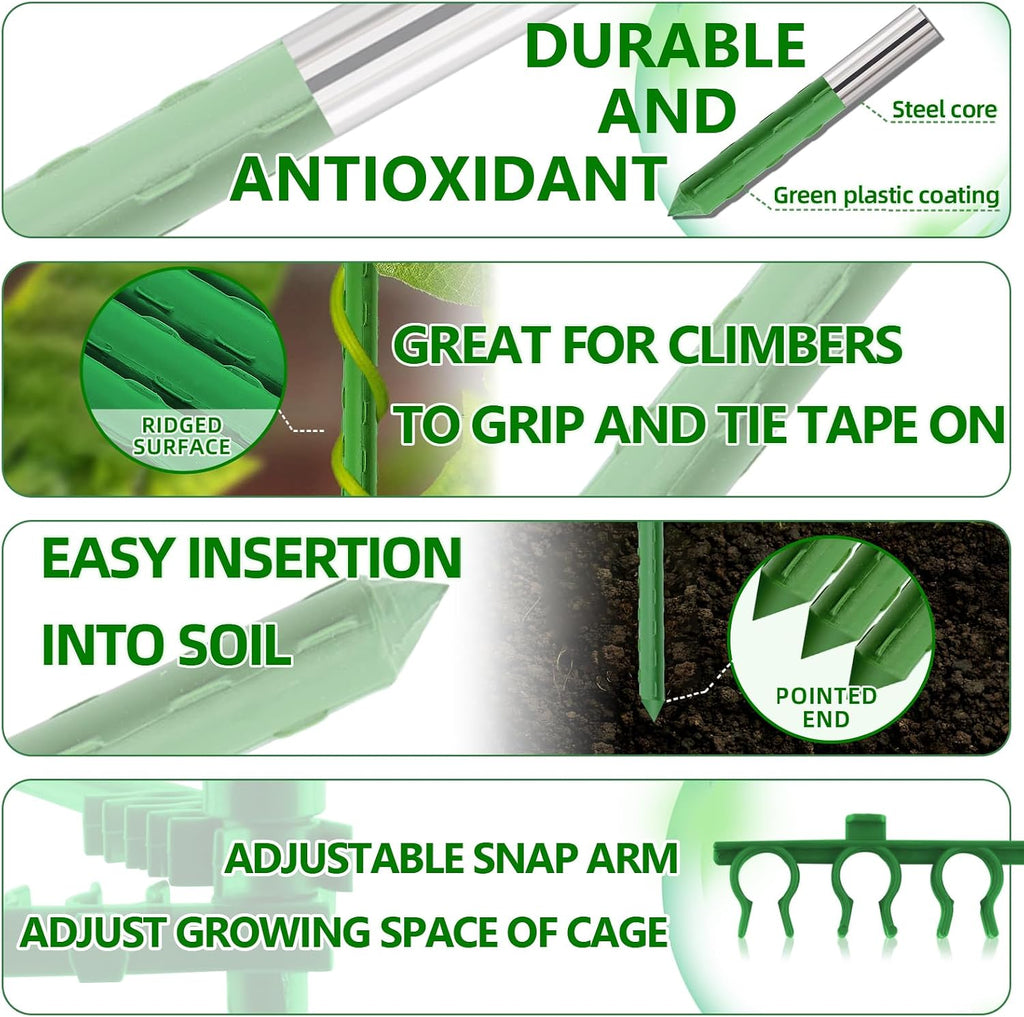 3 Pack Tomato Cages - Tomato Trellis Plant Support Stake Cage for Garden and Pots, Adjustable Tomato Plant Cage Tall