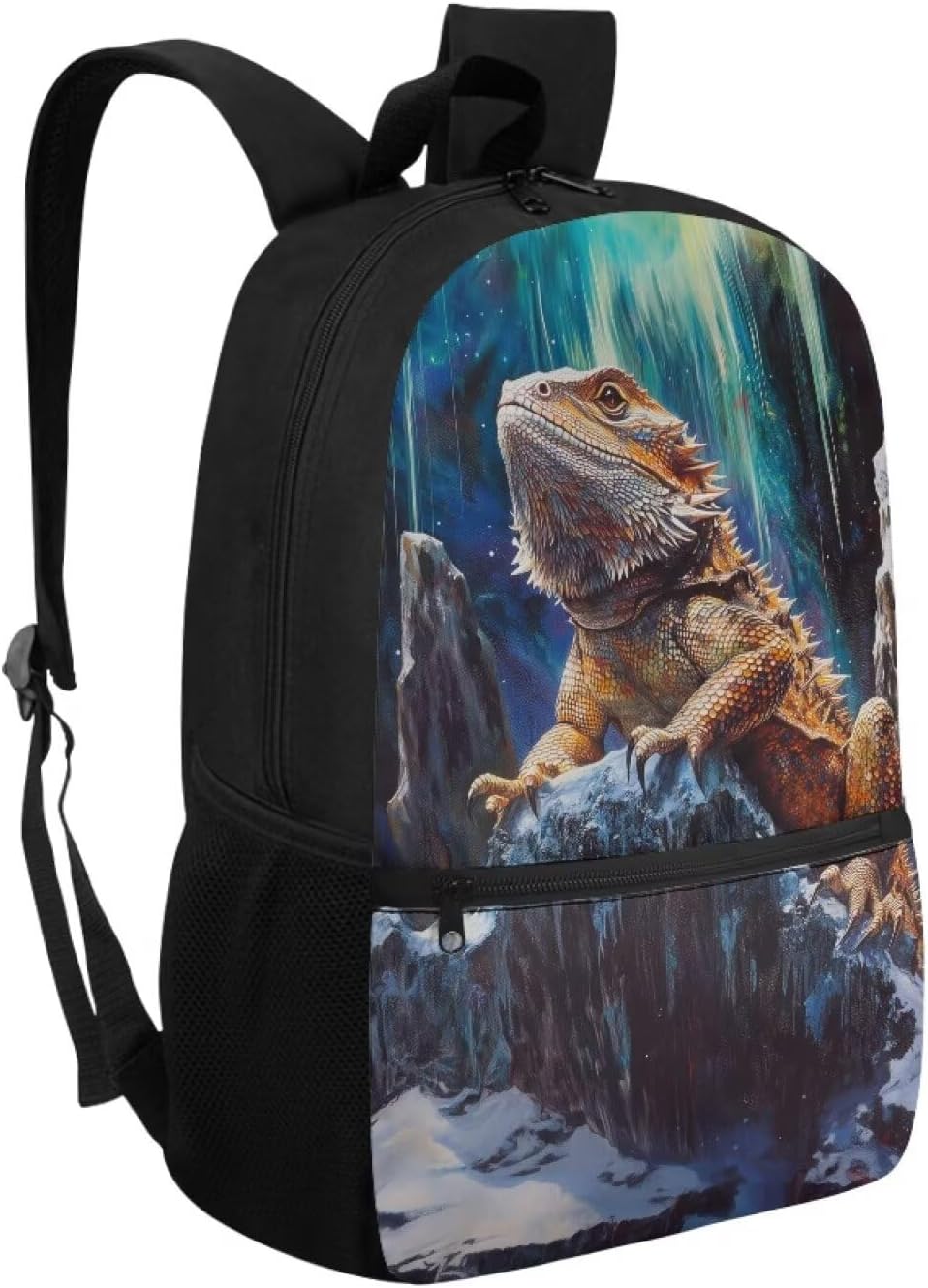 Bearded Dragon Backpack Kids School Bag Pack 17 Inch Large Backpack for School Girls Animals Print Bookbag