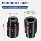 MECCANIXITY XL1 Type Flexible Elastic Shaft Coupling 12mm to 22mm Bore