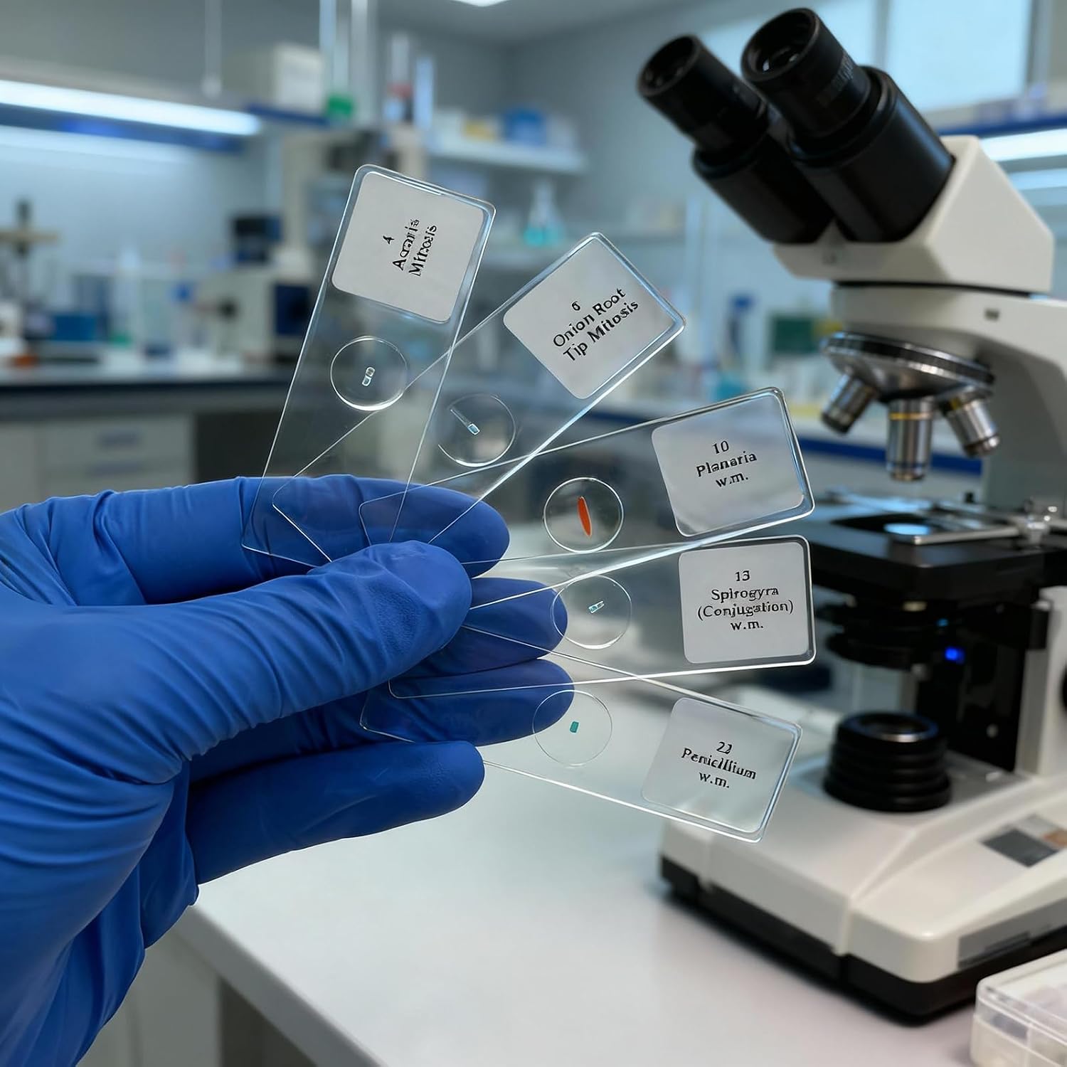 25 Prepared Microscope Slides Set for Apologia Biology | Ready-to-View, Clearly Labeled Specimens in a Storage Case |