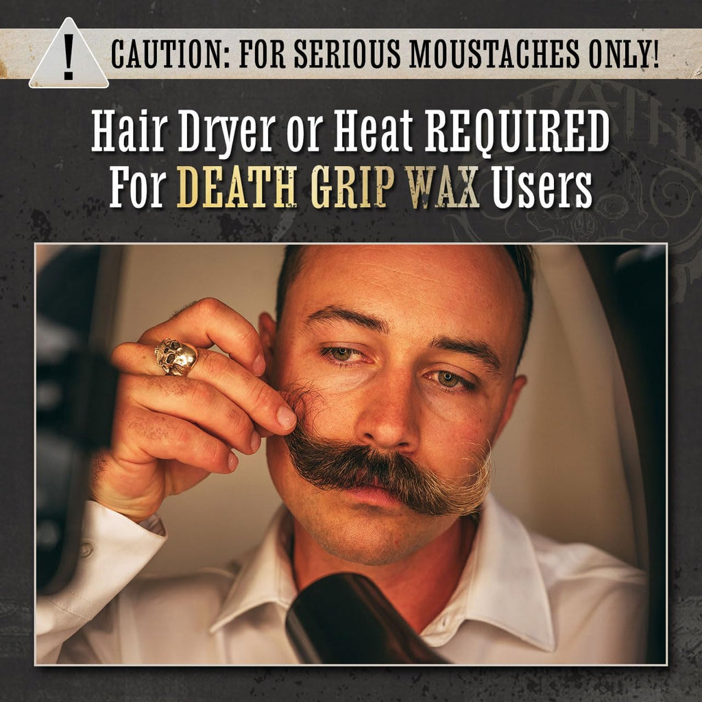 Handlebar Mustache Wax for Men Extra Strong Hold Tin 1oz Death Grip