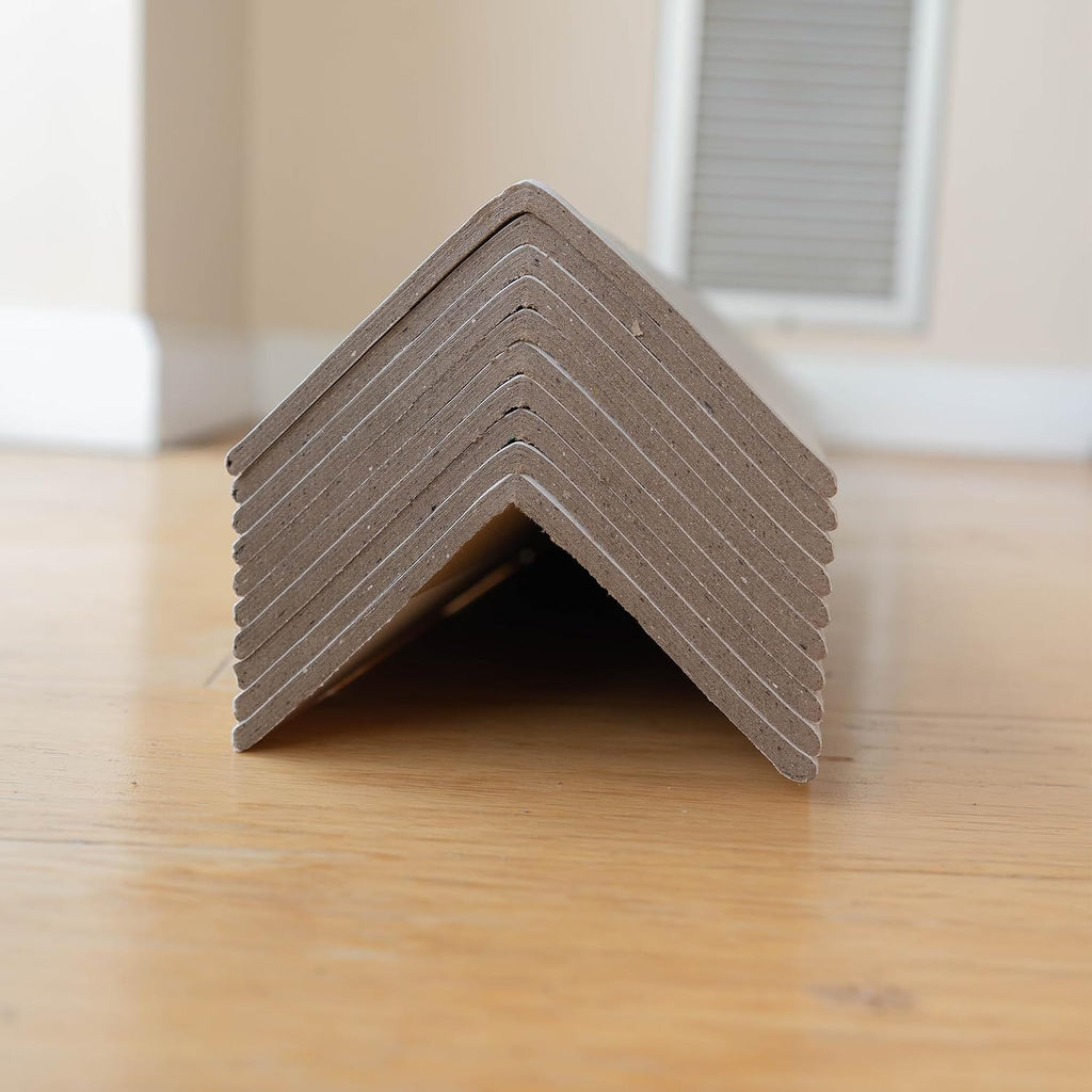 White Corner/Edge Protector 3" x 3" x 48" - 10-Pc Pack, Cardboard Corner Protectors for Moving, Shipping
