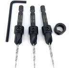 FTG USA 3 Pc #4 (7/64") Countersink Drill Bit Set with Tapered Drill Bits