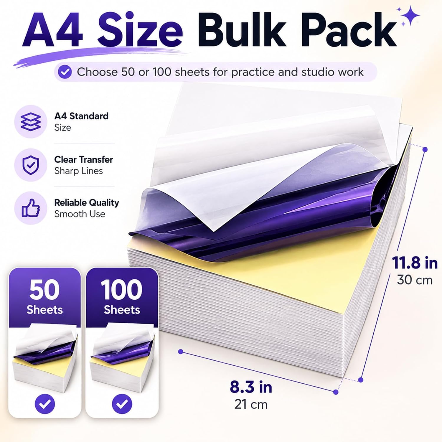 Tattoo Transfer Paper 50 Sheets A4 Size 4-Layer Tattoo Stencil Paper
