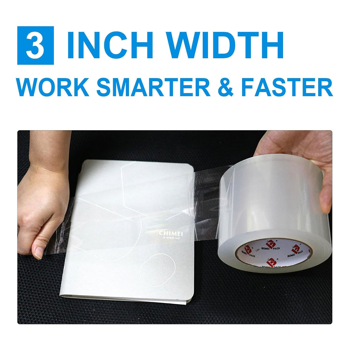 3" Clear Wide Packing Tape 12 Rolls, Total 660Y - 3 inch x 55 Yards, 2.4 mil Thick, Heavy Duty 3 Inch Wide Packaging