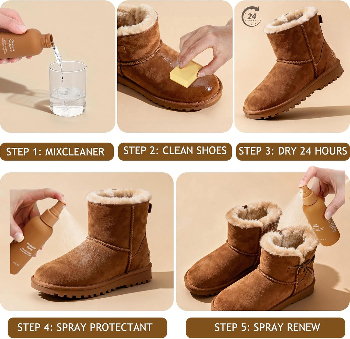 Shoe Cleaner Kit Compatible with Birkenstock, Includes Cleaner and Waterproof Protector Spray, Suede Brush, Eraser