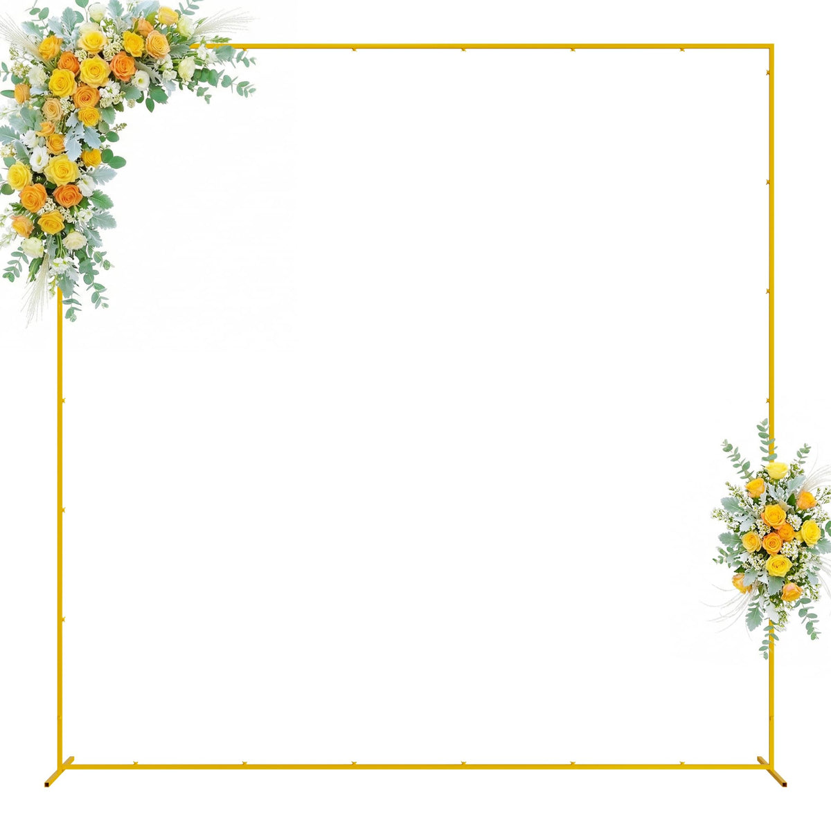 Square Wedding Arch Backdrop Stand Gold Metal Arch 8FT x 8FT