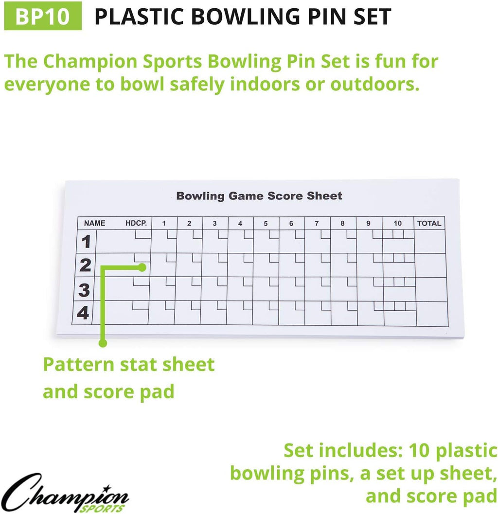 Weighted Plastic Bowling Pin Set
