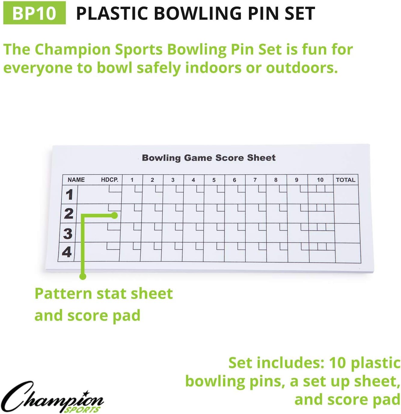 Weighted Plastic Bowling Pin Set