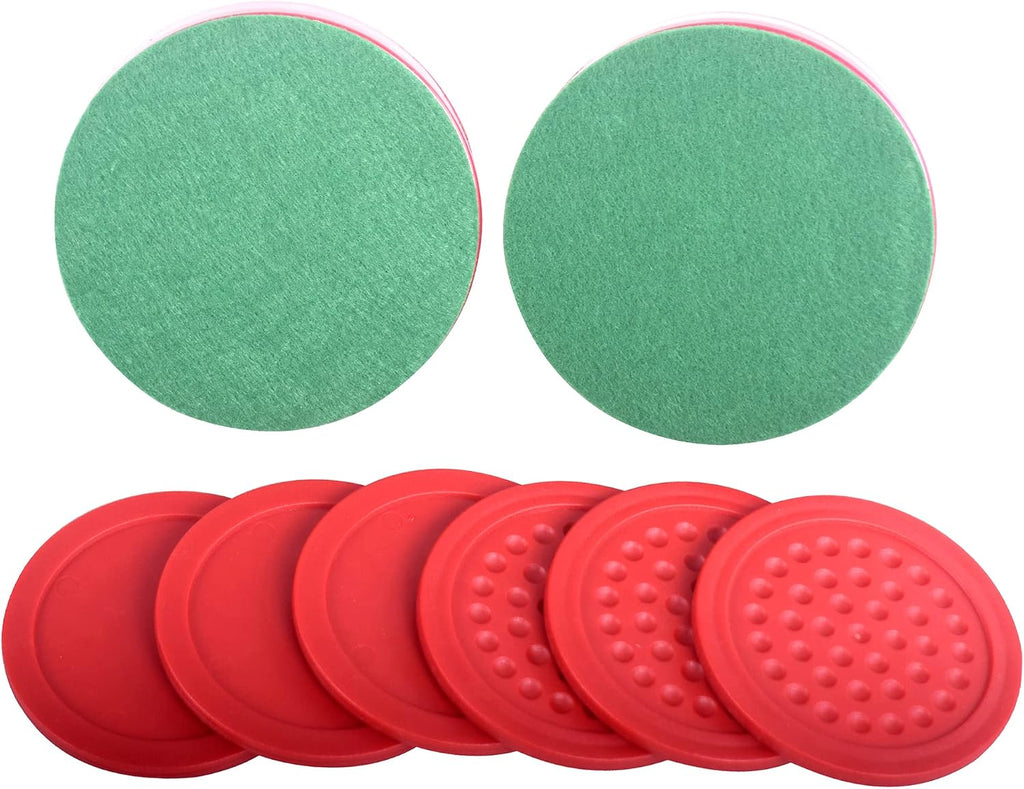 Plastic Air Hockey Strikers/Pushers, 2 PCS 4" Plastic Air Hockey Pushers and 6 PCS 2.875" Pucks Replacement for Game