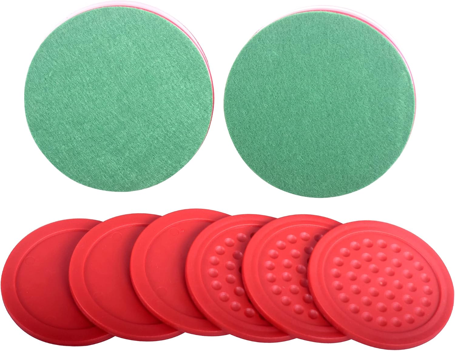 Plastic Air Hockey Strikers/Pushers, 2 PCS 4" Plastic Air Hockey Pushers and 6 PCS 2.875" Pucks Replacement for Game