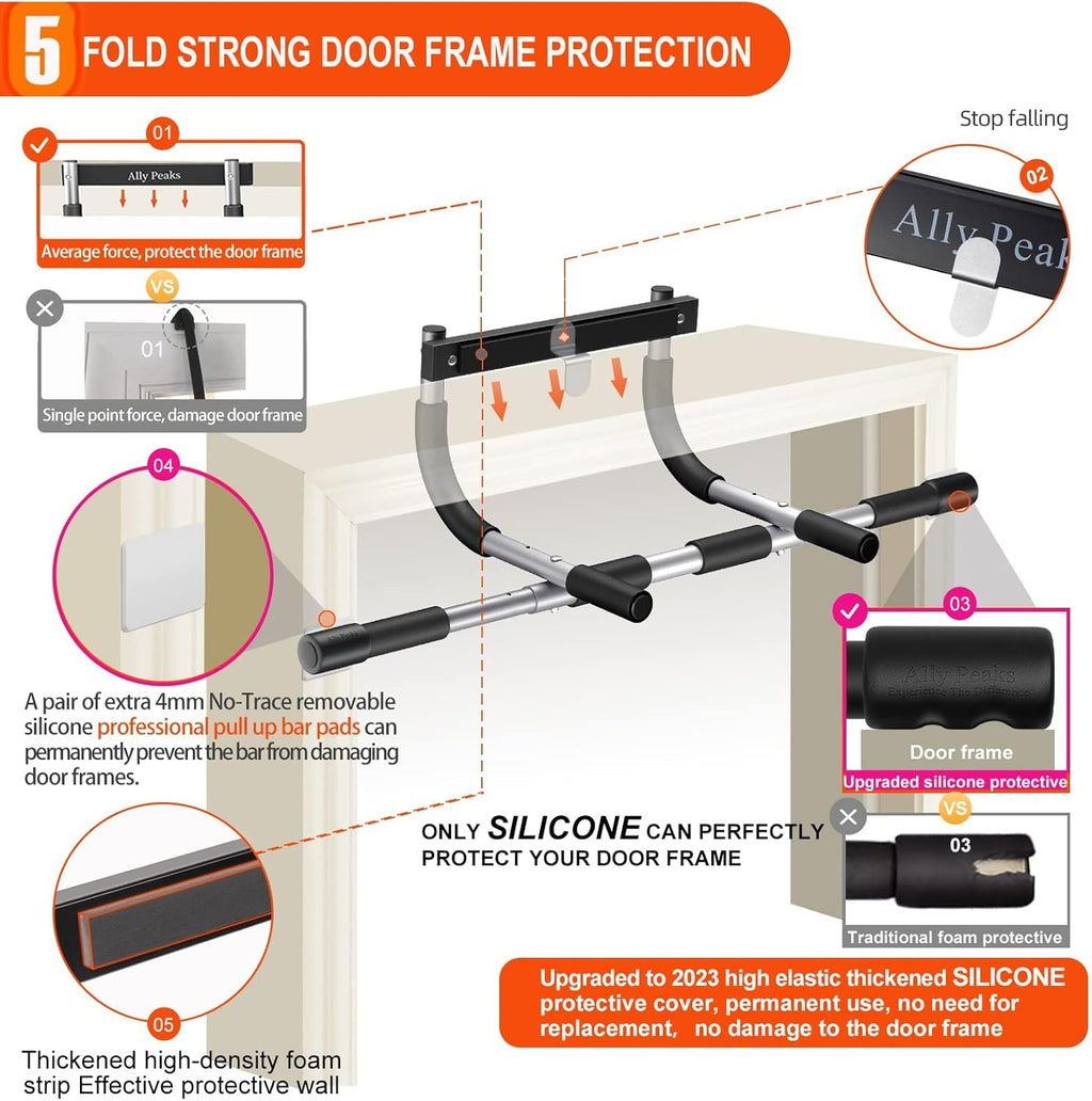 Pull Up Bar for Doorway,Multiple Levels Width Adjustable Pull Up Bar Accurately Match Wide and Narrow