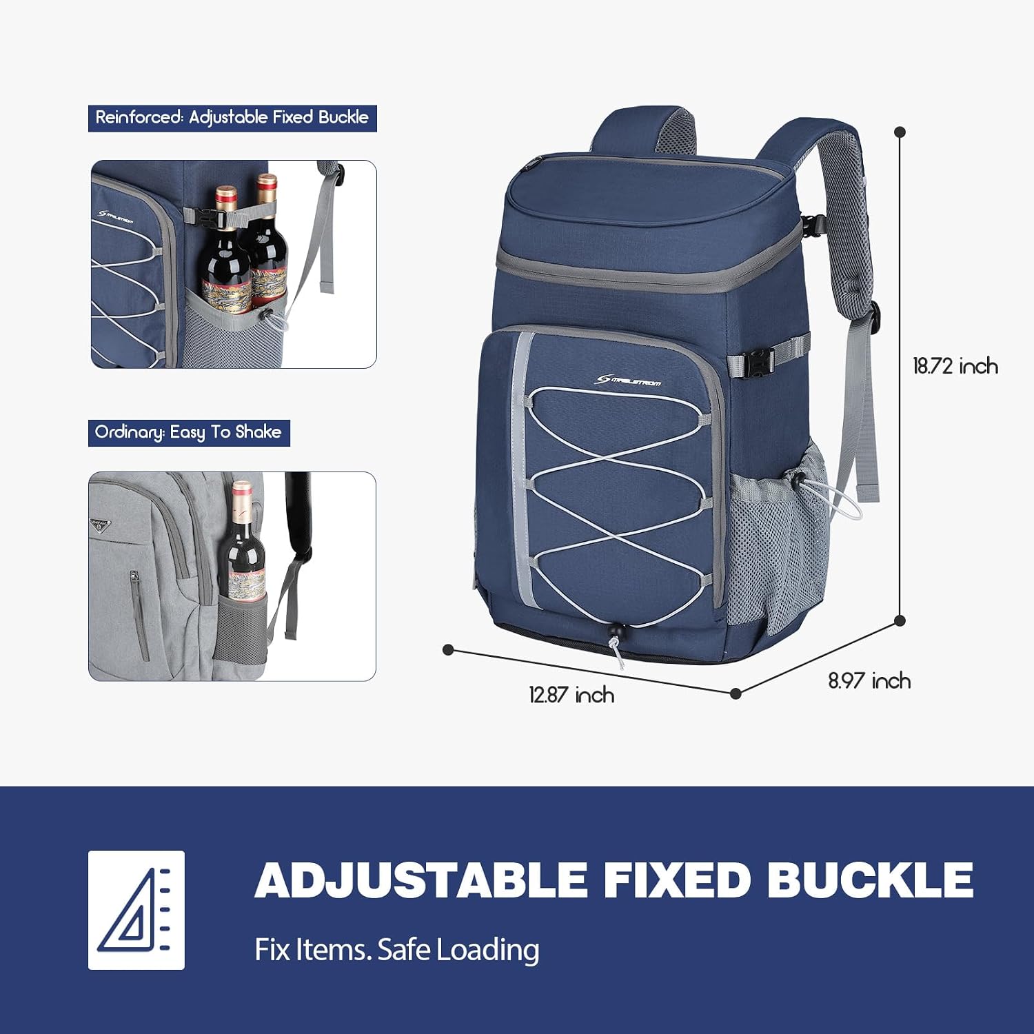 35/50Can Insulated Cooler Backpack, Leakproof Soft Lunch Ice Bag | 16h Cold,Multi-Pockets,Survival Whistle,Ergonomic