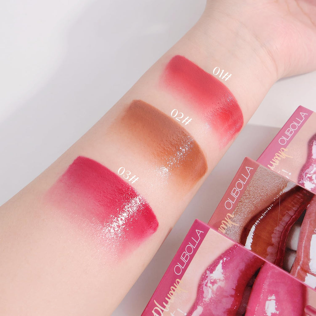 3PCS Glossy Lip Combo Set – Shade with Plumping Gloss, Hydrating Melting Balm & Smooth Lip Liner for Fuller, Defined