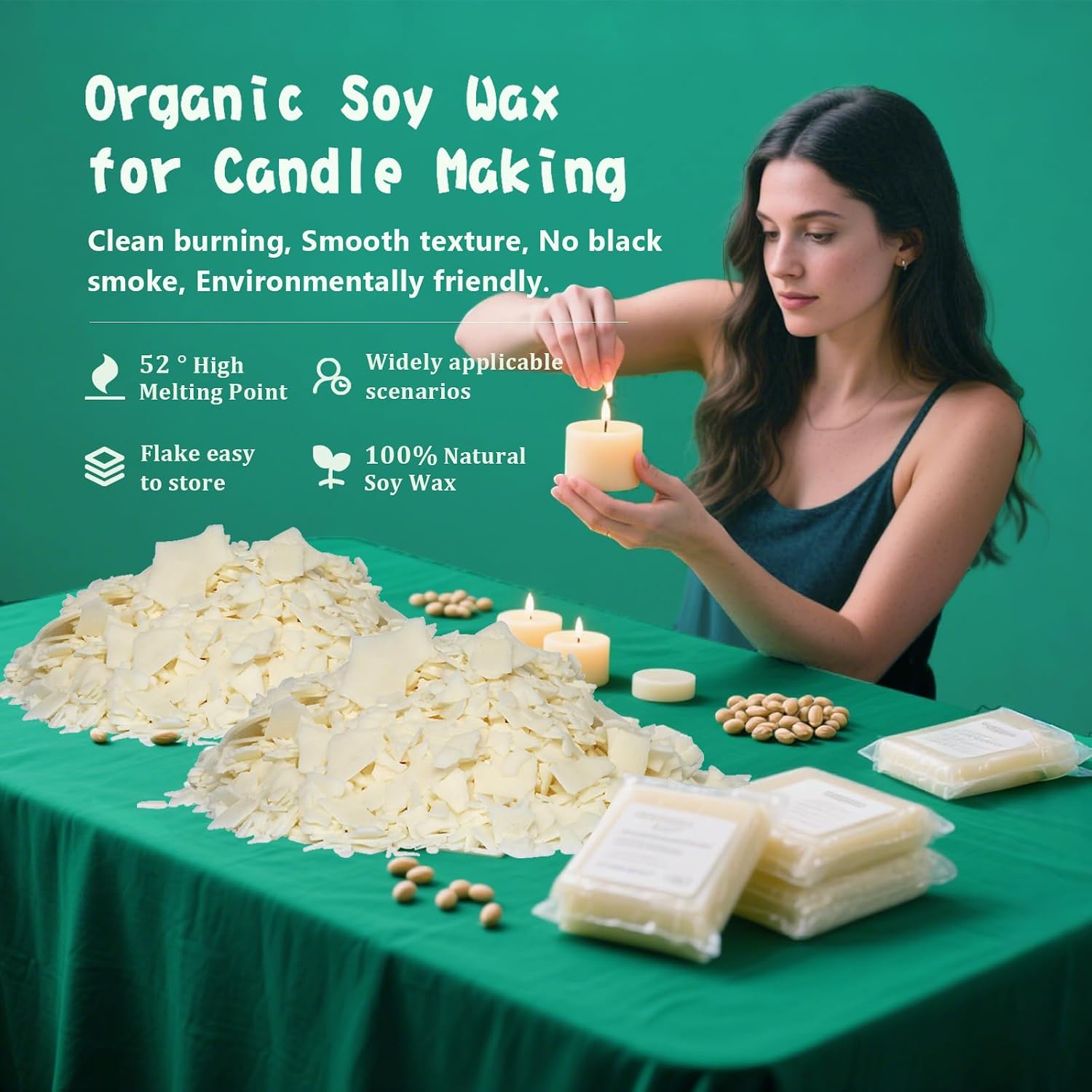 Candle Making Kit for Adults, Soy Wax & Wax Melter, DIY Candle Kit | Natural Scented Wax & Complete Supplies.