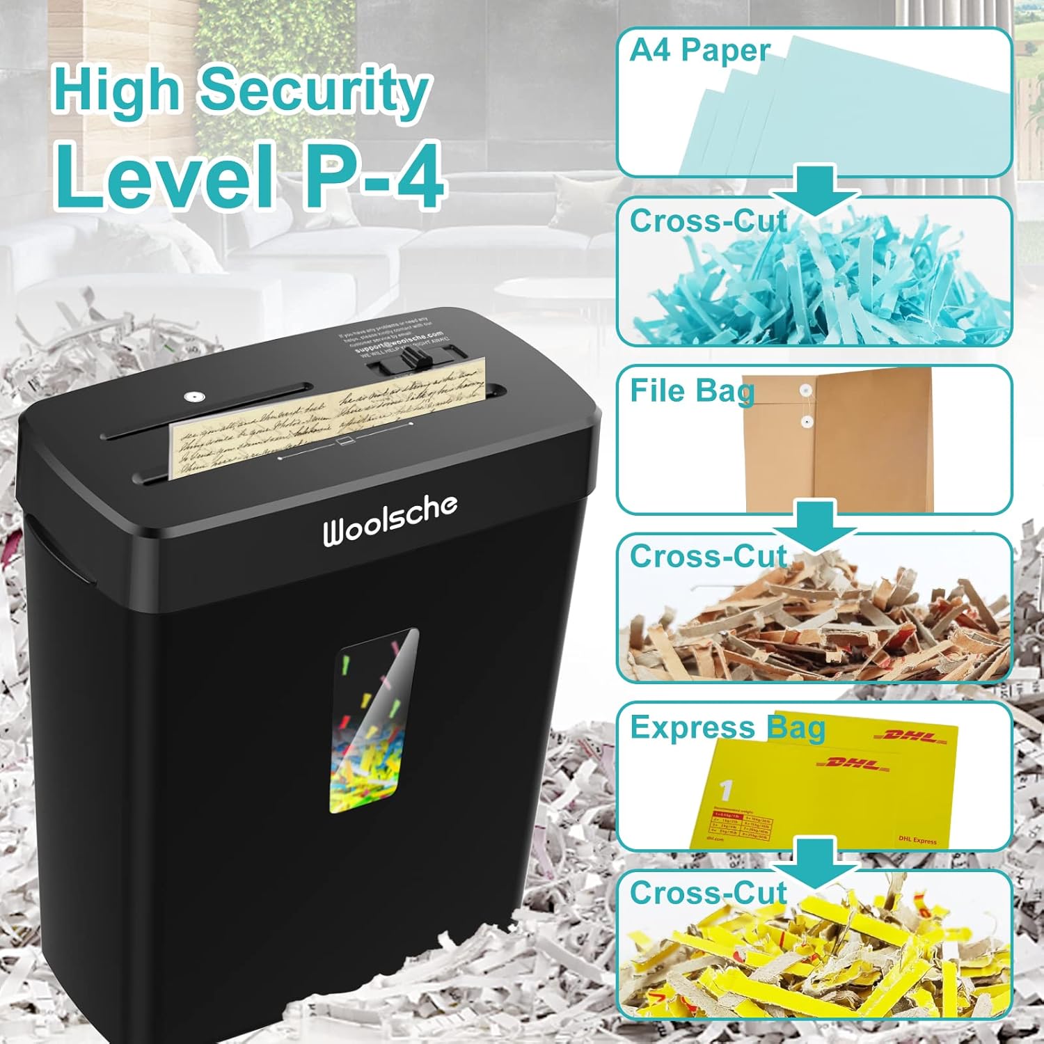 Paper Shredder,10-Sheet Cross Cut with 3.43-Gallon Basket, P-4 Security Level,3-Mode Design - Shreds CD and Credit
